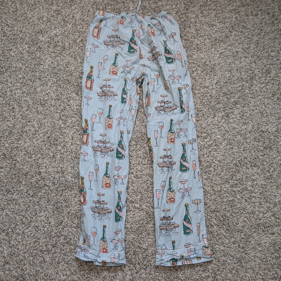 PRINTFRESH champagne tower long tall pajama set in blue - Picture 12 of 16